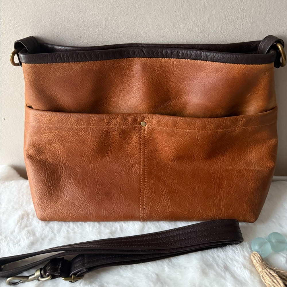 SOLD ON XPOST North Moor Leather Cedarwood E/W Bag